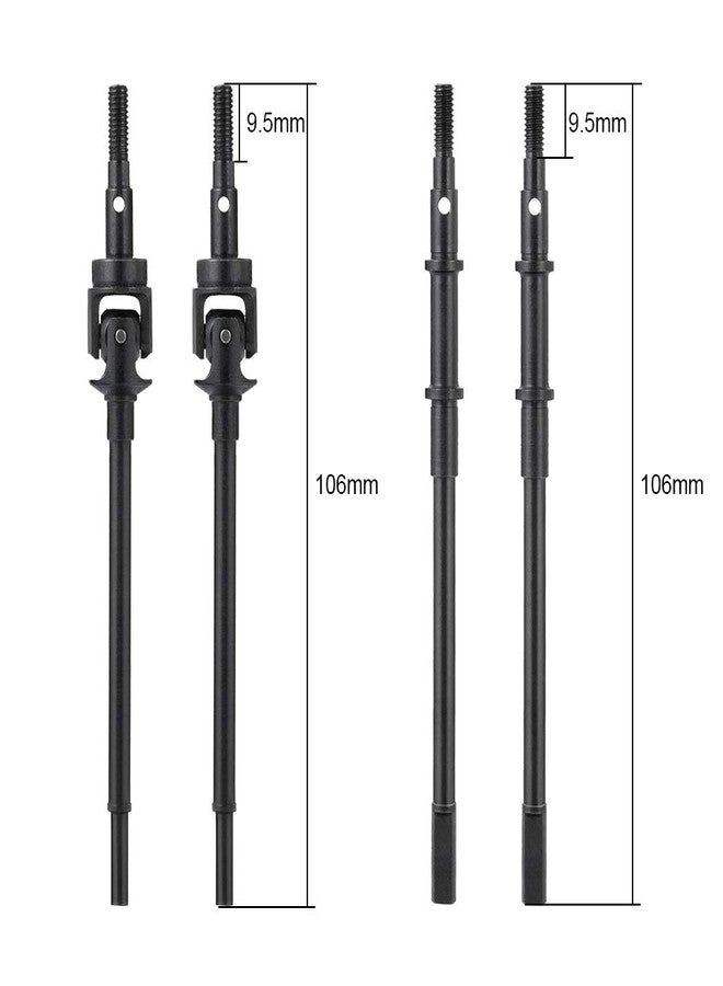 QUE-T 4pcs Steel Crawler Front & Rear Axle Drive Shaft CVD Set for 1/10 RC Axial SCX10II 90046 Car - Image 2